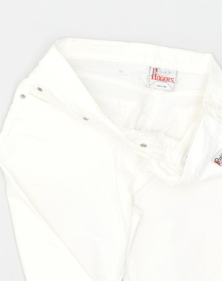 ROY ROGERS Womens Slim Casual Trousers IT 44 Medium W30 L31 White Cotton | Vintage Roy Rogers | Thrift | Second-Hand Roy Rogers | Used Clothing | Messina Hembry 
