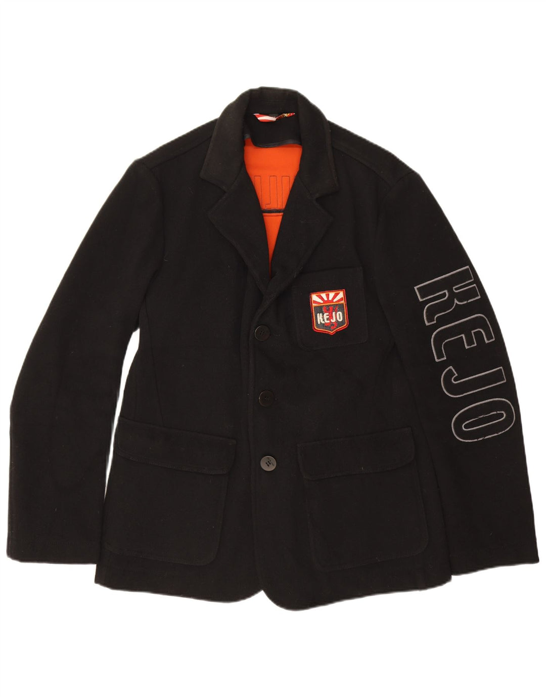 Мужской пиджак Kejo с 3 пуговицами и рисунком, Великобритания 38, средний черный, шерстяной