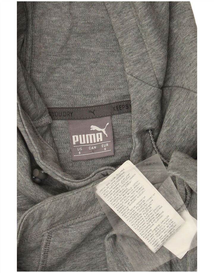 Мужской джемпер с капюшоном Puma, маленький серый, хлопок с цветными блоками