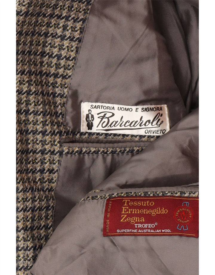 Мужской пиджак Ermenegildo Zegna с 2 пуговицами UK 40, средний серый с узором «гусиные лапки»