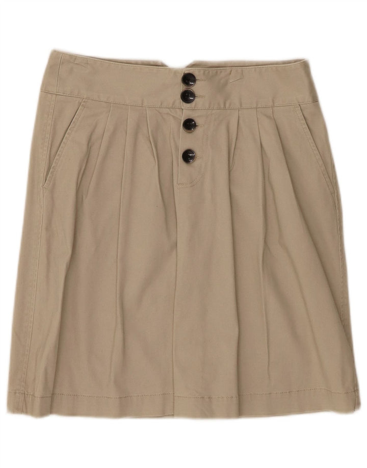BENETTON Женская мини-юбка IT 40 Small W28 Бежевый хлопок