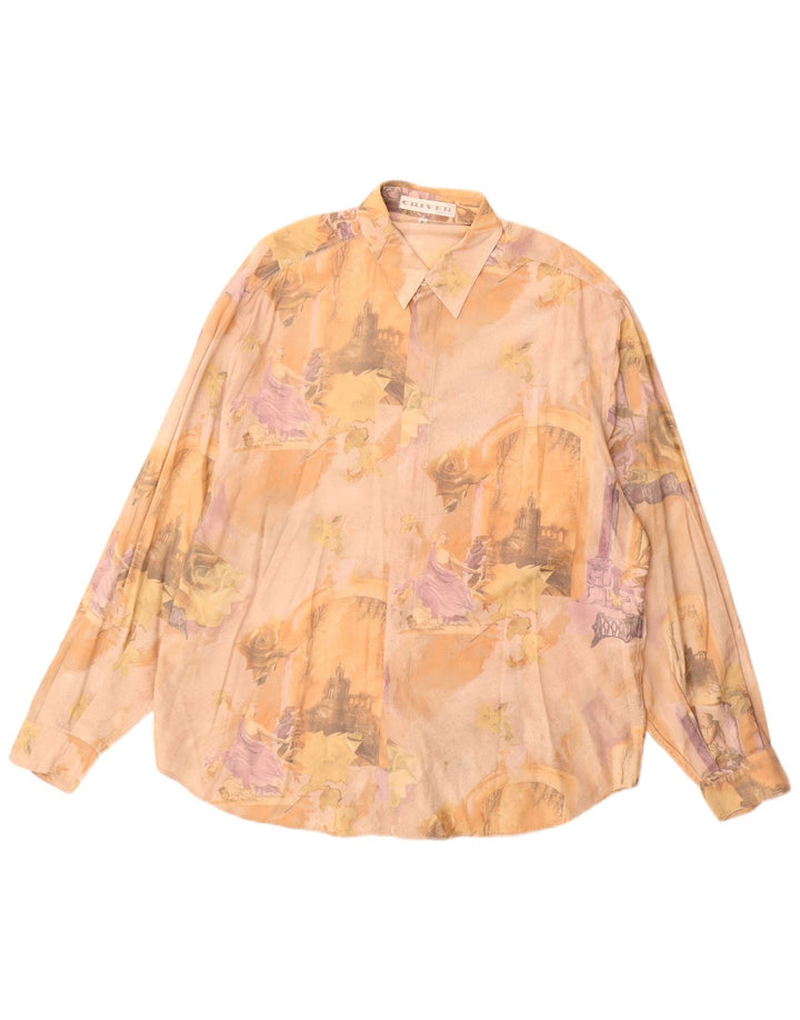 Мужская рубашка с рисунком Criver, большая, бежевая, вискоза