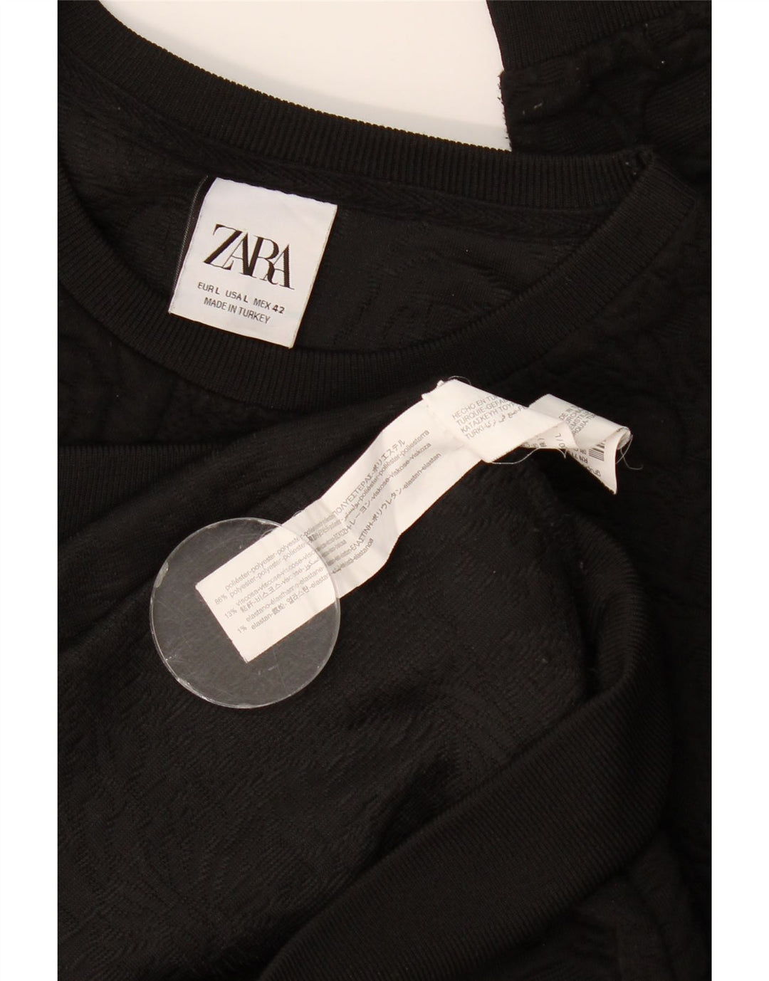 Мужской свитер Zara, большой черный полиэстер с цветочным принтом