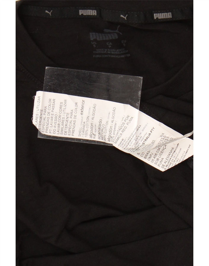 Мужской топ с рисунком PUMA, маленький черный хлопок с длинным рукавом