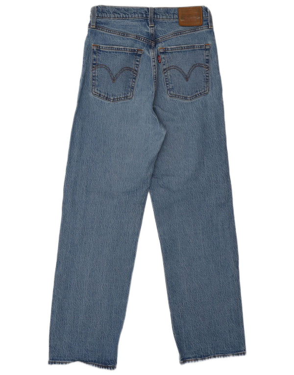 Женские прямые джинсы Levi's Ribcage с высокой талией W28 L29, синие классические хлопковые джинсы