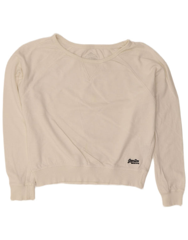 Женский свитер-свитшот Superdry UK 16, большой белый хлопок