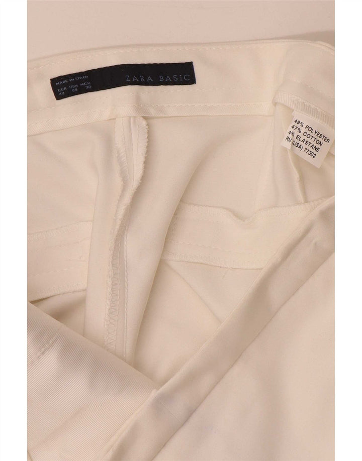 Женские укороченные брюки Zara EU 40 Medium W30 L24, белый полиэстер
