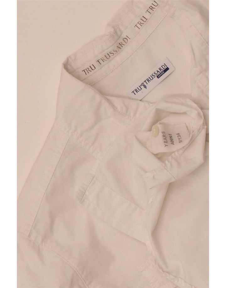 Рубашка Trussardi с рисунком для мальчиков 8-9 лет, белый хлопок