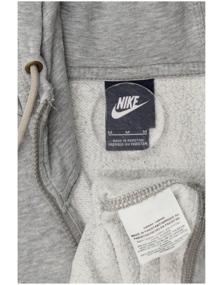 Мужской свитер с капюшоном на молнии Nike среднего серого цвета, хлопок с крапинками