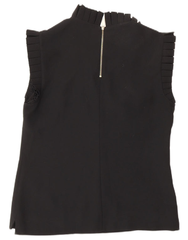 TED BAKER Womens Sleeveless Blouse Top Size 2 Small Black Polyester