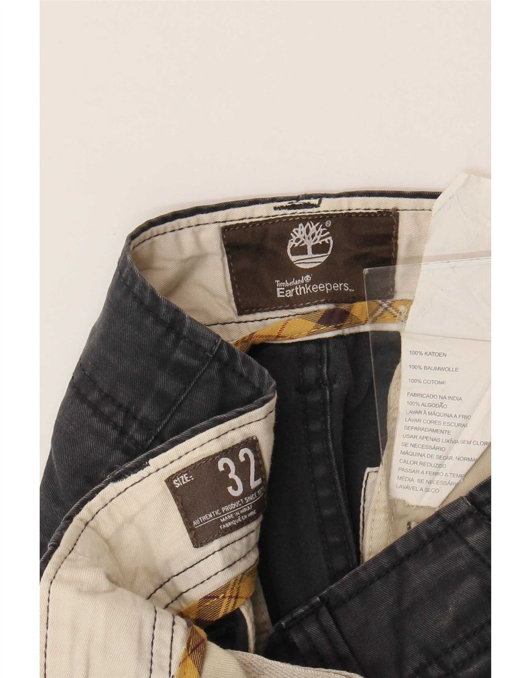 Мужские шорты чинос Timberland Earthkeepers W32 среднего серого цвета, хлопок