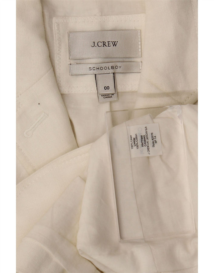 Женский пиджак на двух пуговицах J. Crew, США 00, 2XS, белый лен