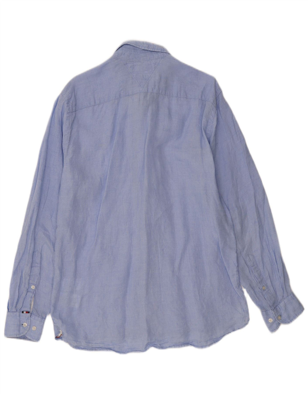TOMMY HILFIGER Mens Regular Fit Shirt Large Blue Linen