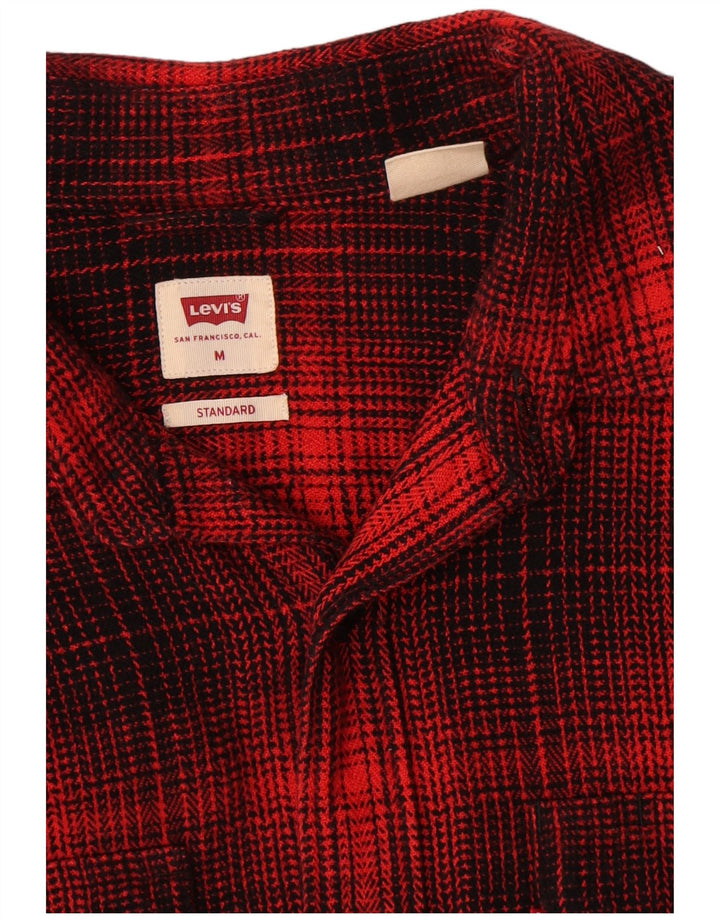 Мужская стандартная фланелевая рубашка LEVI'S, хлопковая ткань в красную клетку среднего размера