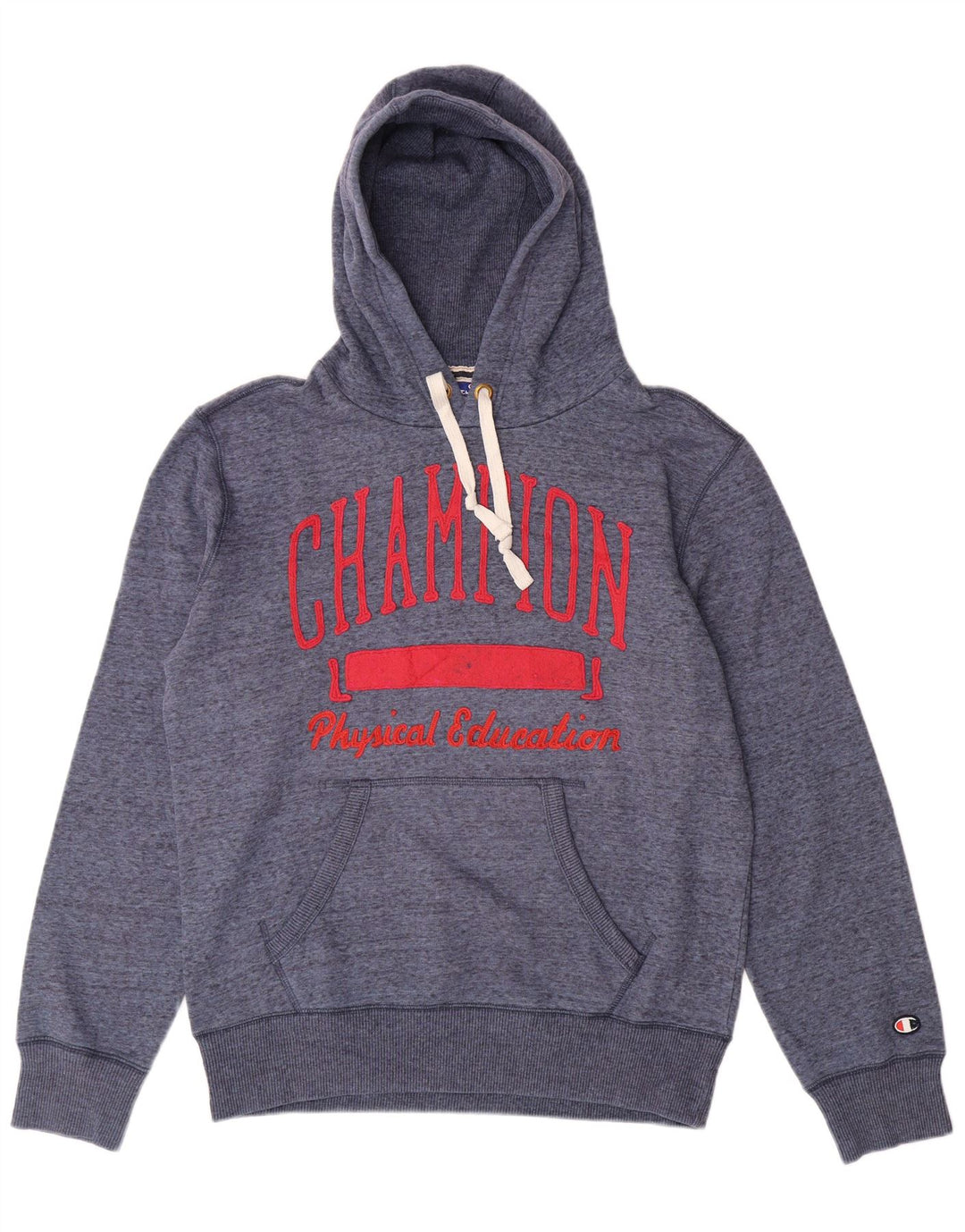 CHAMPION Mens Graphic Hoodie Jumper Medium Blue Flecked