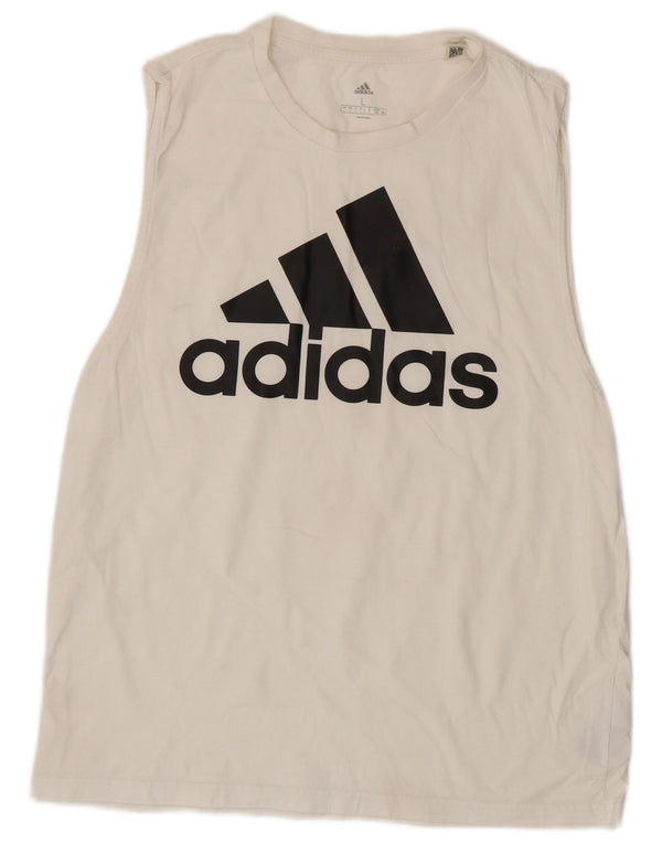 Женский жилет Adidas с графическим рисунком UK 16, большой белый хлопок