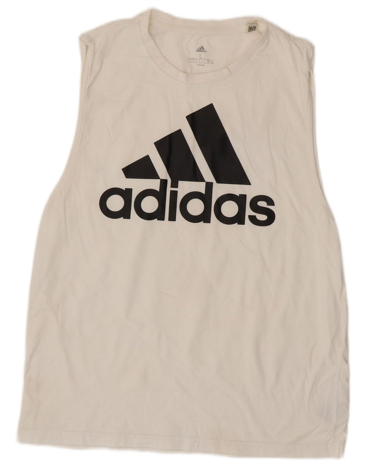 Женский жилет Adidas с графическим рисунком UK 16, большой белый хлопок
