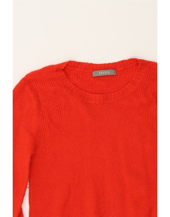 OASIS Womens Boat Neck Jumper Sweater UK 10 Small Red Polyacrylic Vintage Oasis and Second-Hand Oasis from Messina Hembry 