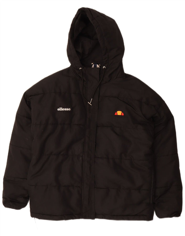 Женская утепленная куртка оверсайз с капюшоном Ellesse UK 8, маленький черный полиэстер