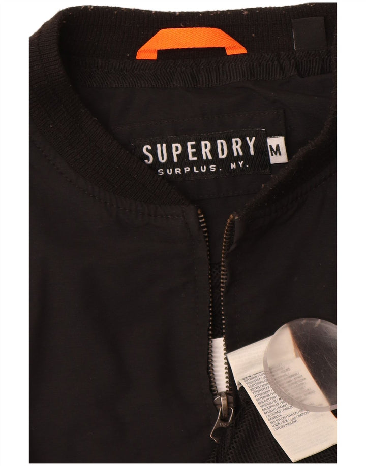 SUPERDRY Мужской бомбер UK 38 Средний Черный Хлопок