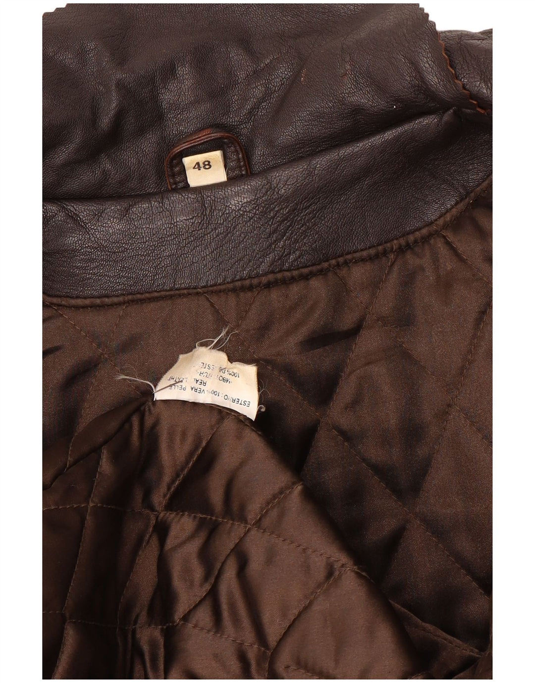 Винтажная мужская кожаная куртка IT 48 Medium Brown Leather