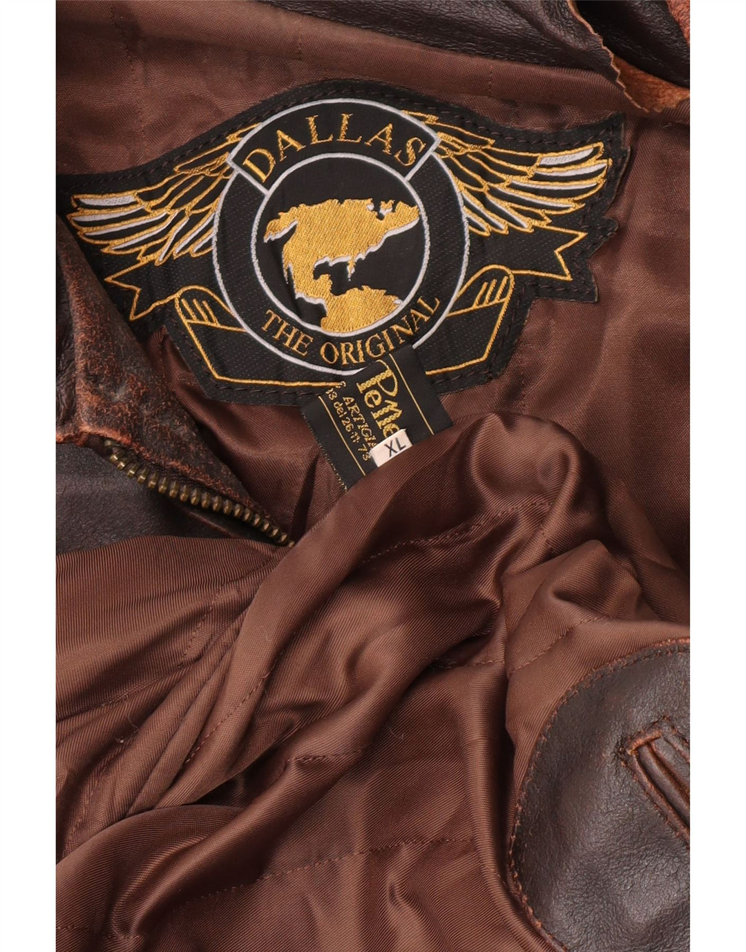 Мужская кожаная куртка Dallas UK 42 XL Коричневая кожаная