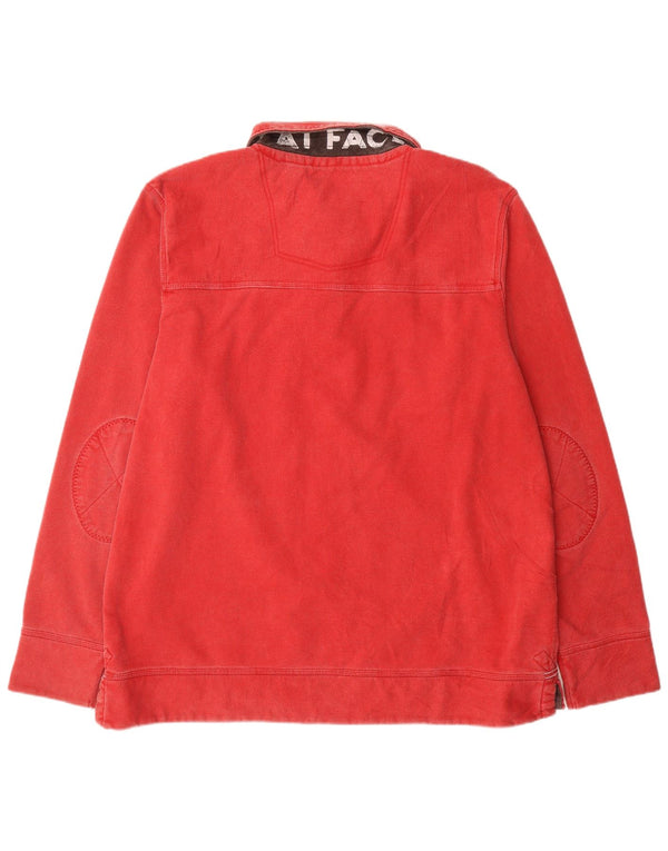Fat Face Mens Graphic Polo Neck Sweatshirt Jumper 2XL Red Cotton