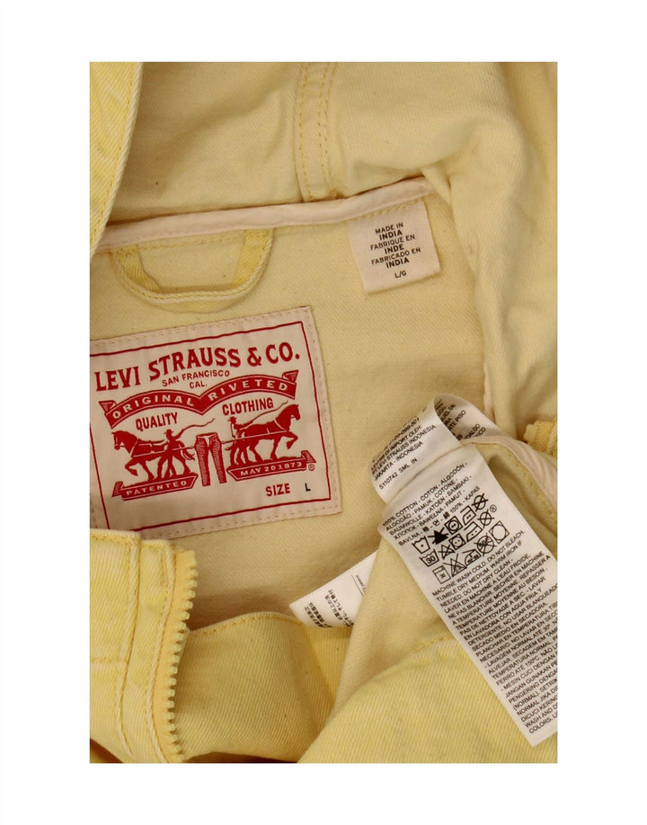 Мужская джинсовая куртка-пуловер с капюшоном Levi's UK 40, большой желтый хлопок