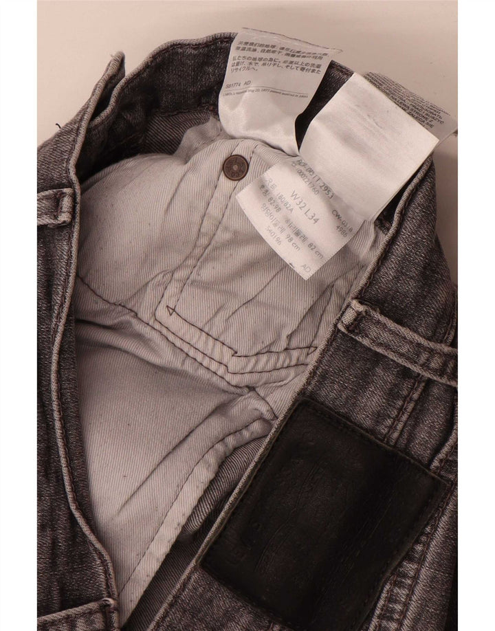 Мужские узкие джинсы Levi's W32 L34 Серые хлопковые