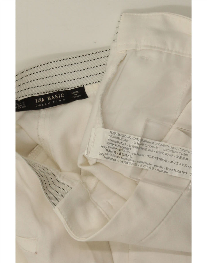 Женские узкие брюки чинос ZARA, маленькие W26 L28, белый полиэстер