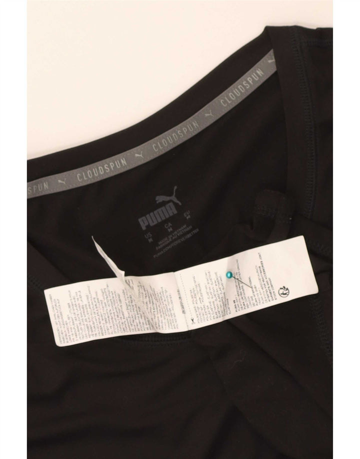 Женская футболка Puma Cloudspun Top UK 12, средний черный полиэстер