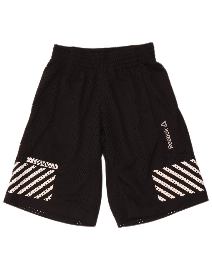 REEBOK Мужские спортивные шорты XS в черную полоску