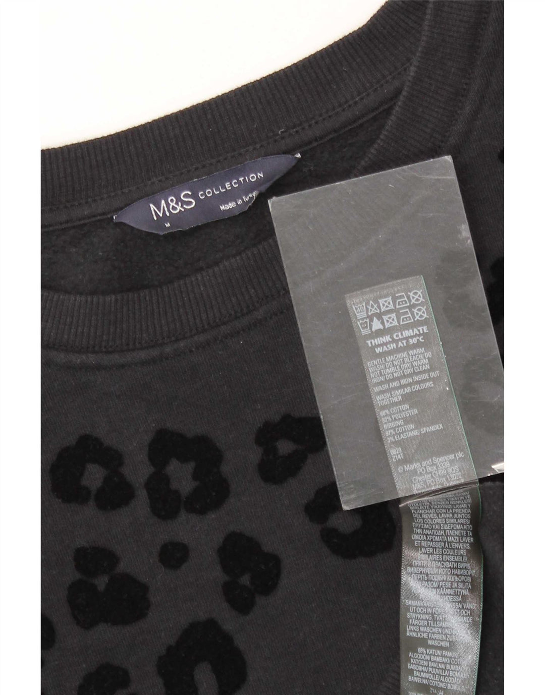 Женский свитер Marks & Spencer UK 14, средний черный с животным принтом