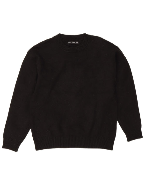 Свитер с круглым вырезом Zara для мальчиков 9–10 лет, черный