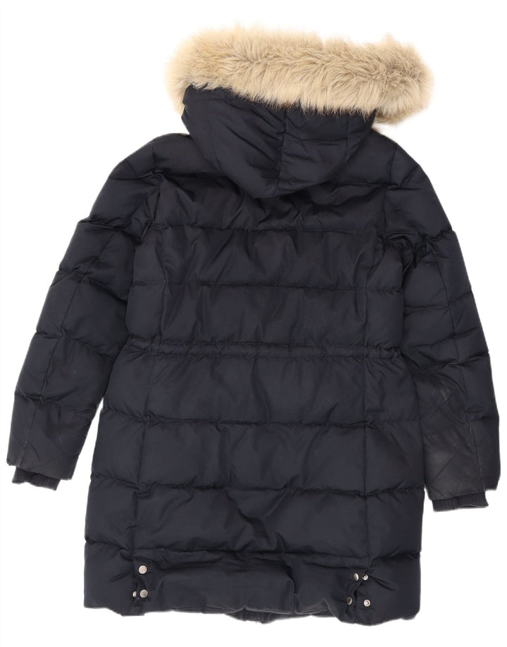 Женское стеганое пальто с капюшоном Tommy Hilfiger UK 14, средний темно-синий, полиэстер