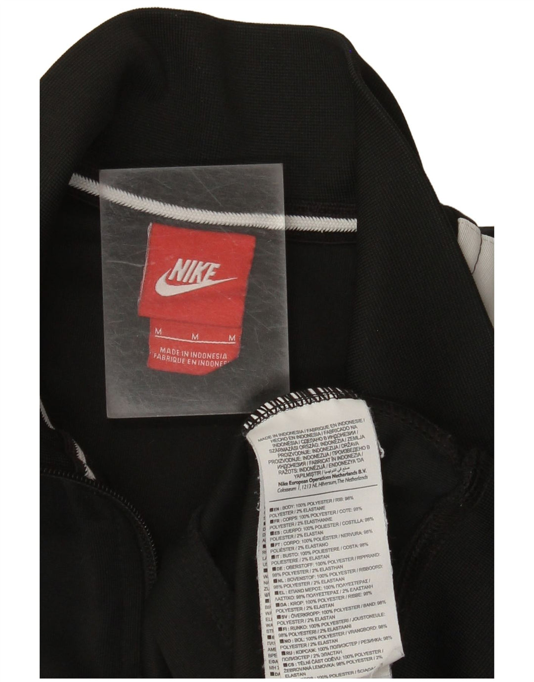 Мужская спортивная куртка Nike, средний черный полиэстер с цветными блоками