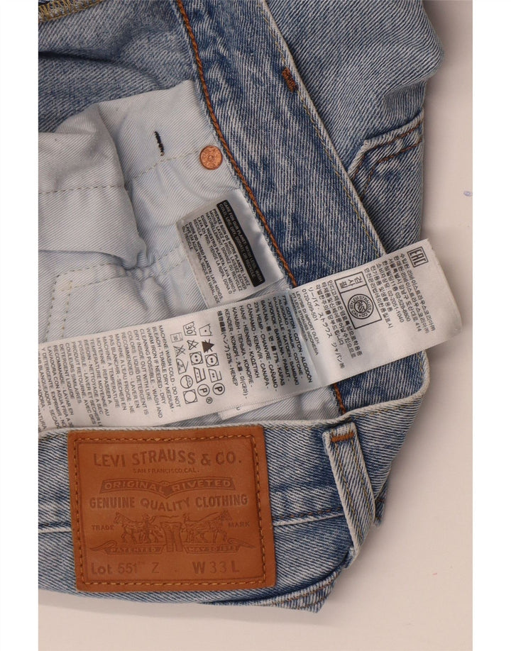 Мужские прямые джинсы LEVI'S 551 W33 L27 синие, хлопок