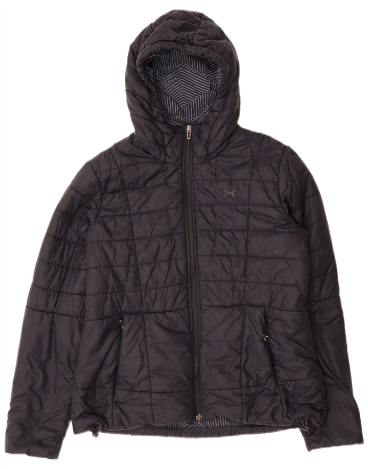 Женская утепленная куртка с капюшоном Under Armour Cold Gear UK 16, большой черный нейлон