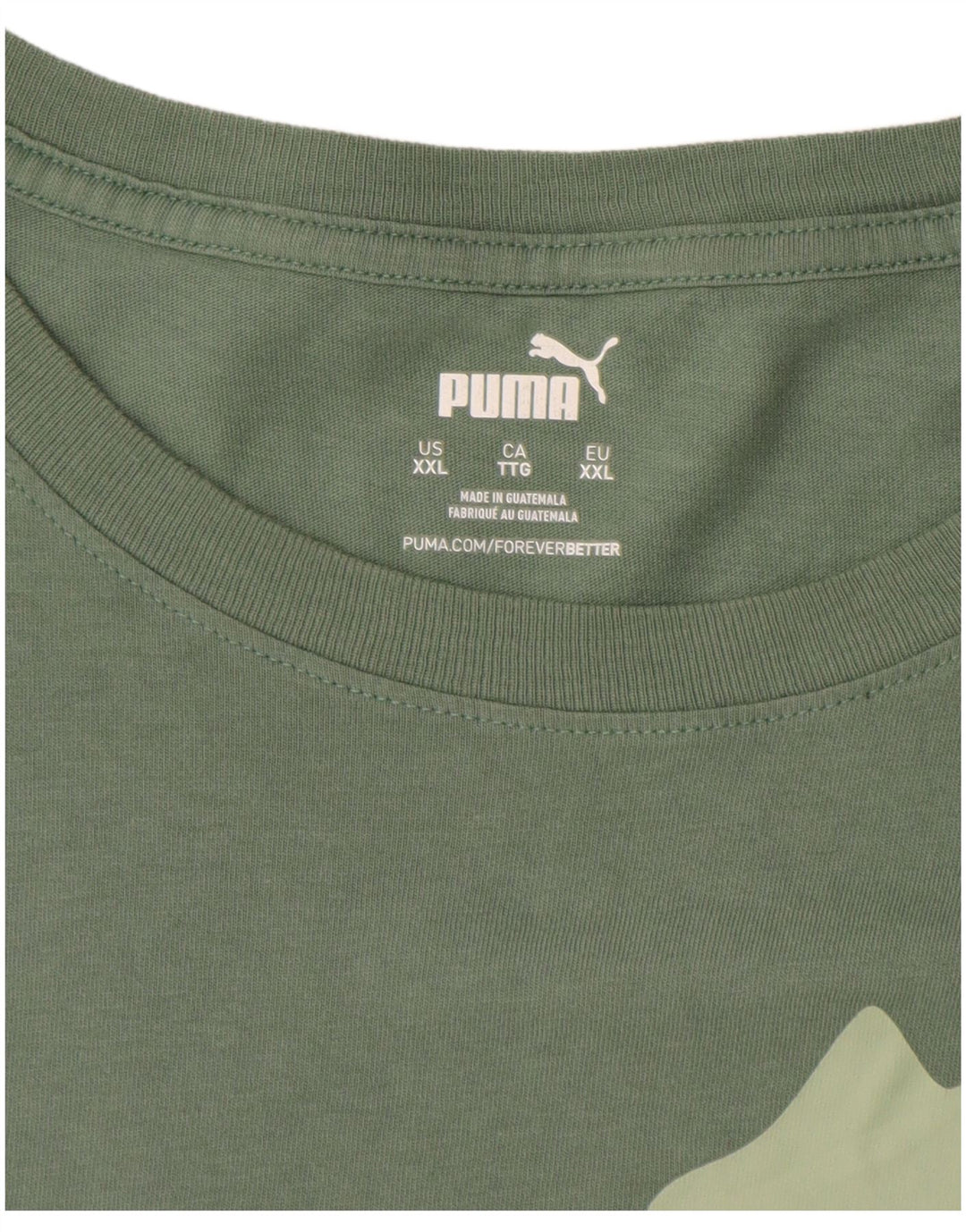 Мужская футболка с рисунком PUMA 2XL, зеленый хлопок