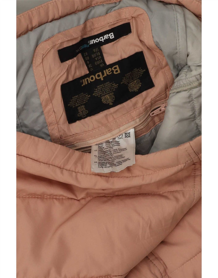 Женский утепленный жилет Barbour с капюшоном UK 12, средний розовый полиэстер