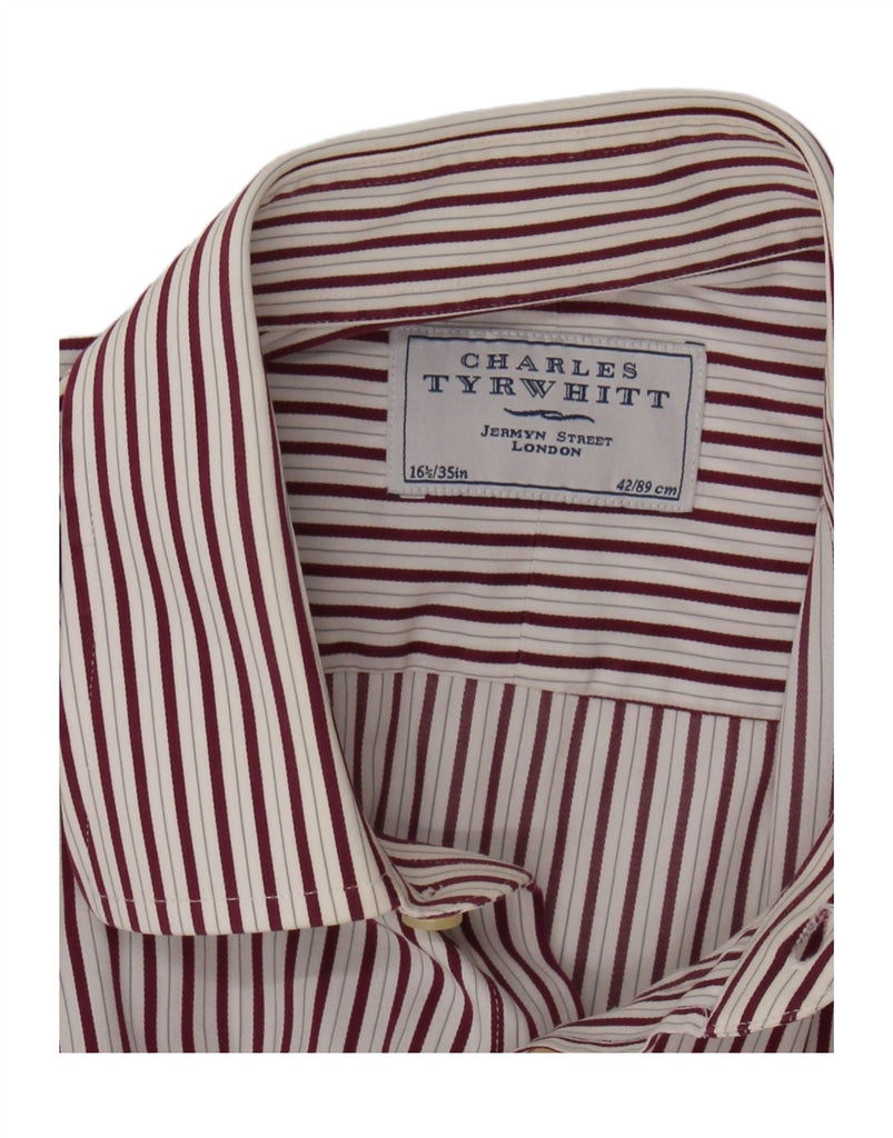 CHARLES TYRWHITT Mens Shirt Size 16 1/2 Large Red Striped Vintage Charles Tyrwhitt and Second-Hand Charles Tyrwhitt from Messina Hembry 