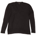 Женский джемпер с v-образным вырезом Massimo Dutti UK 14, большой черный, шерсть