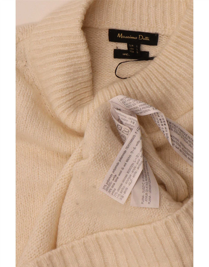Женский джемпер с высоким воротником Massimo Dutti, Великобритания 16, большой Off White