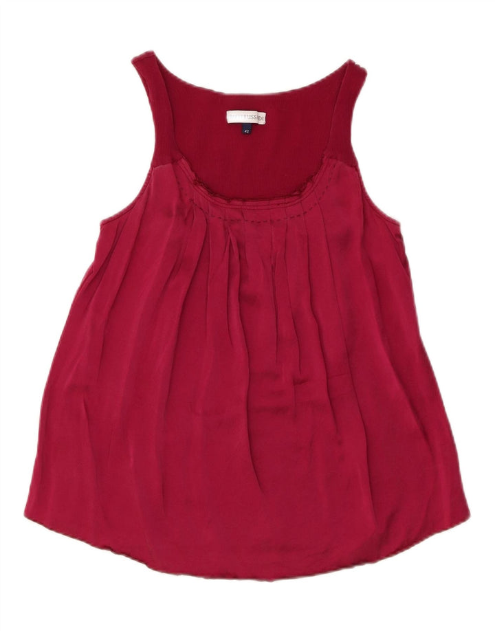 TRUSSARDI Womens Sleeveless Blouse Top IT 42 Medium Maroon