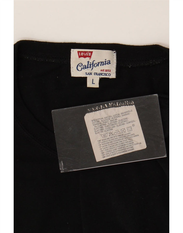Мужской топ LEVI'S с длинным рукавом, большой черный хлопок
