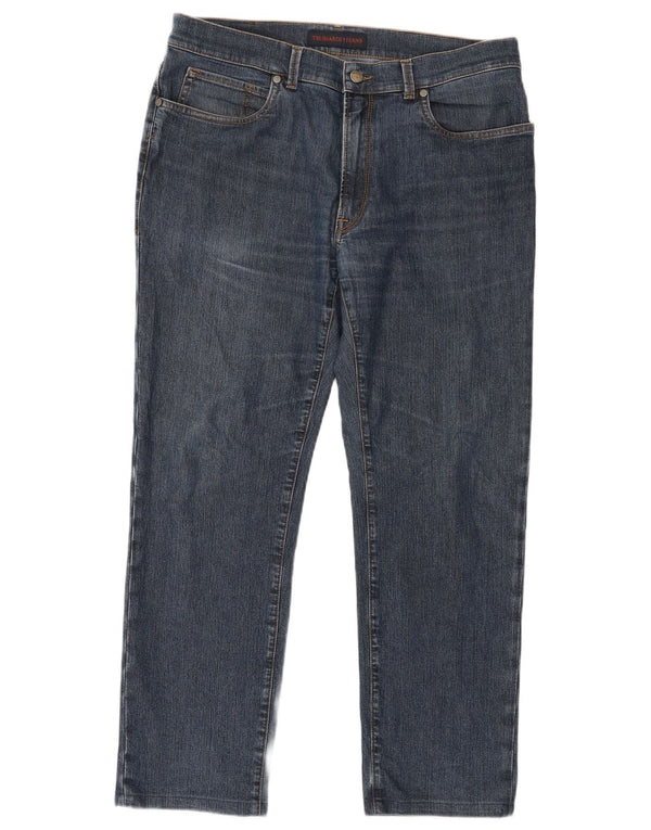 TRUSSARDI Mens Straight Jeans W37 L27 Blue Cotton
