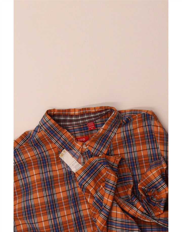IZOD Mens Shirt 2XL Orange Check Vintage Izod and Second-Hand Izod from Messina Hembry 
