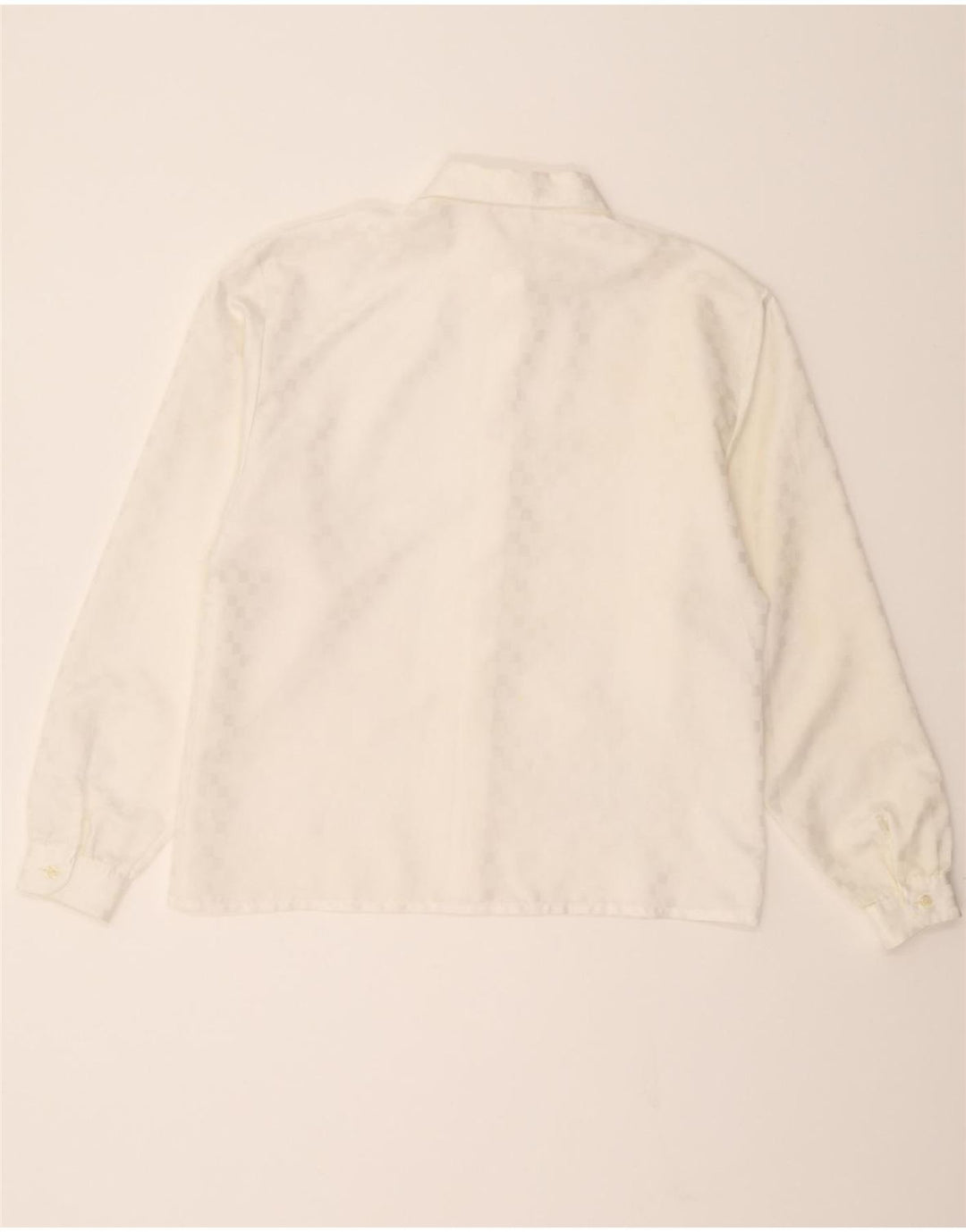 VINTAGE Womens Shirt EU 40 Medium White Geometric Vintage Vintage and Second-Hand Vintage from Messina Hembry 