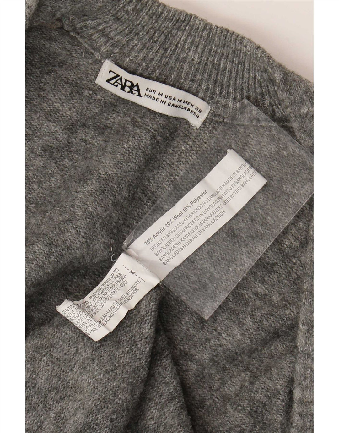 Женский удлиненный открытый кардиган Zara UK 14, средний серый акрил