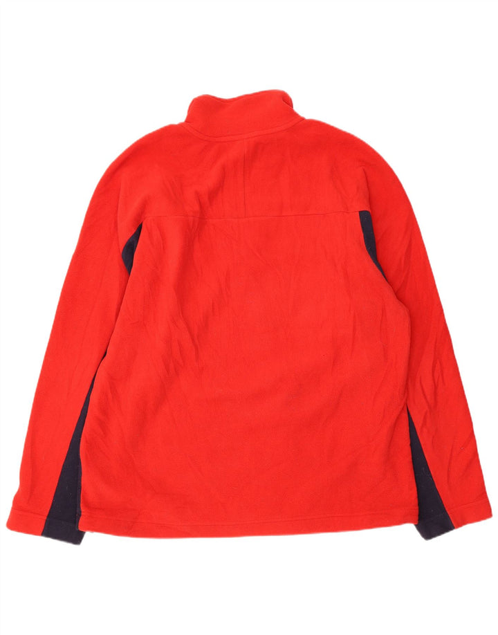 Fila Мужской флисовый джемпер с воротником на молнии, большой красный, цветных блоков